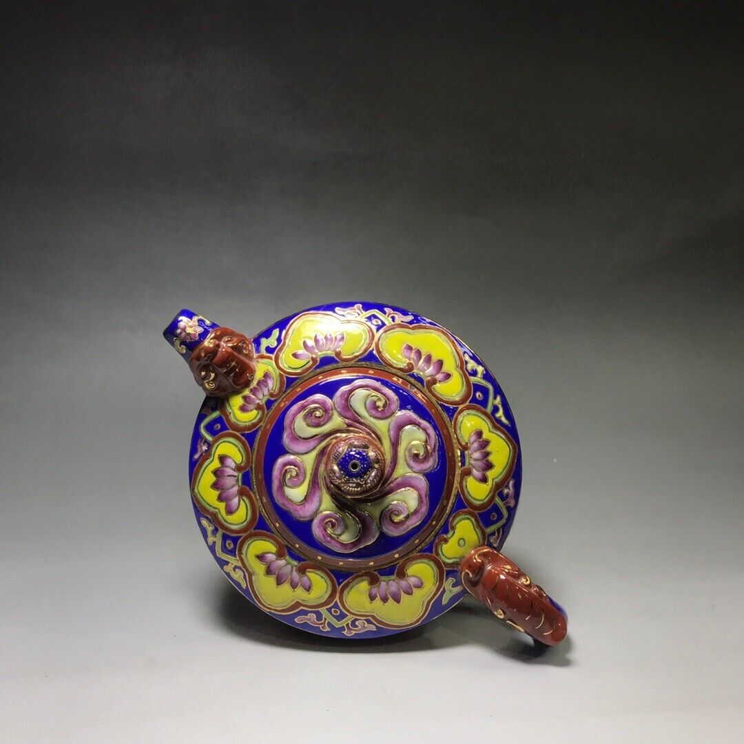 Chinese Yixing Zisha Clay Handmade Exquisite Teapot (玉碧如意 底款:潘力)