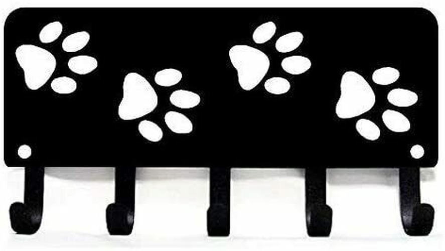 Walking Paws Key Rack Hanger & Dog Leash Organizer -9 inch/6 inch Metal Wall Art