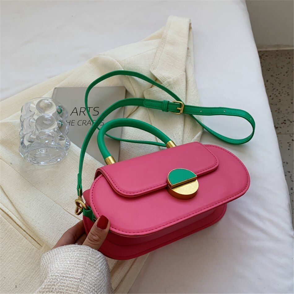 Candy Color Small Handbags Leather Shoulder Messenger Bags Women Crossbody Bags
