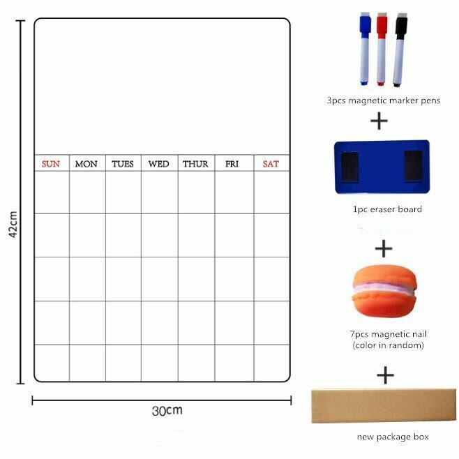A3/42cm Magnetic Daily Weekly Monthly Planner Whiteboard Fridge Ref To Do List