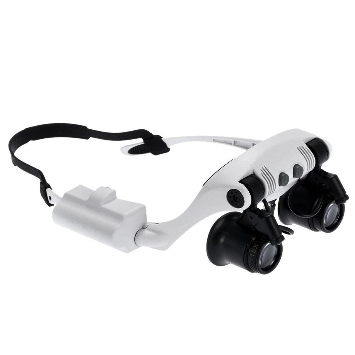 8 Lens Double Eye Jewelry Watch Repair Magnifier Loupe Glasses With LED Light