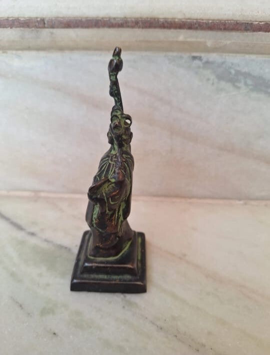 Antique Vintage Old Statue Of Liberty Brass Collectible Idol Figurine Souvenir