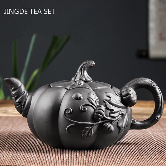 Yixing Purple Clay Teapot Large-capacity Pumpkin Pot Zhu Mud Handmade Filter Tea