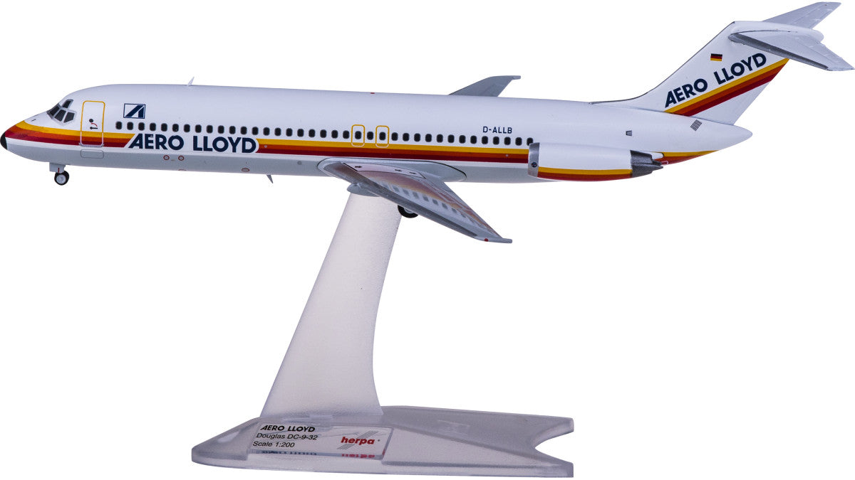 1:200 Herpa AERO LLOYD McDonnell Douglas DC-9-30 Passenger Plane Diecast Model