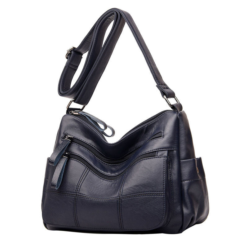 Multi-layer Soft Leather Leisure Crossbody Shoulder Bag Handbags Purse for Women