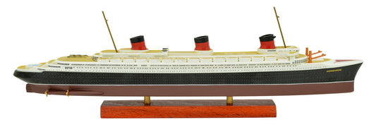 ATLAS 1:1250 Normandie Cruise Ship Model With Solid Wood Base Boat Toy Finished
