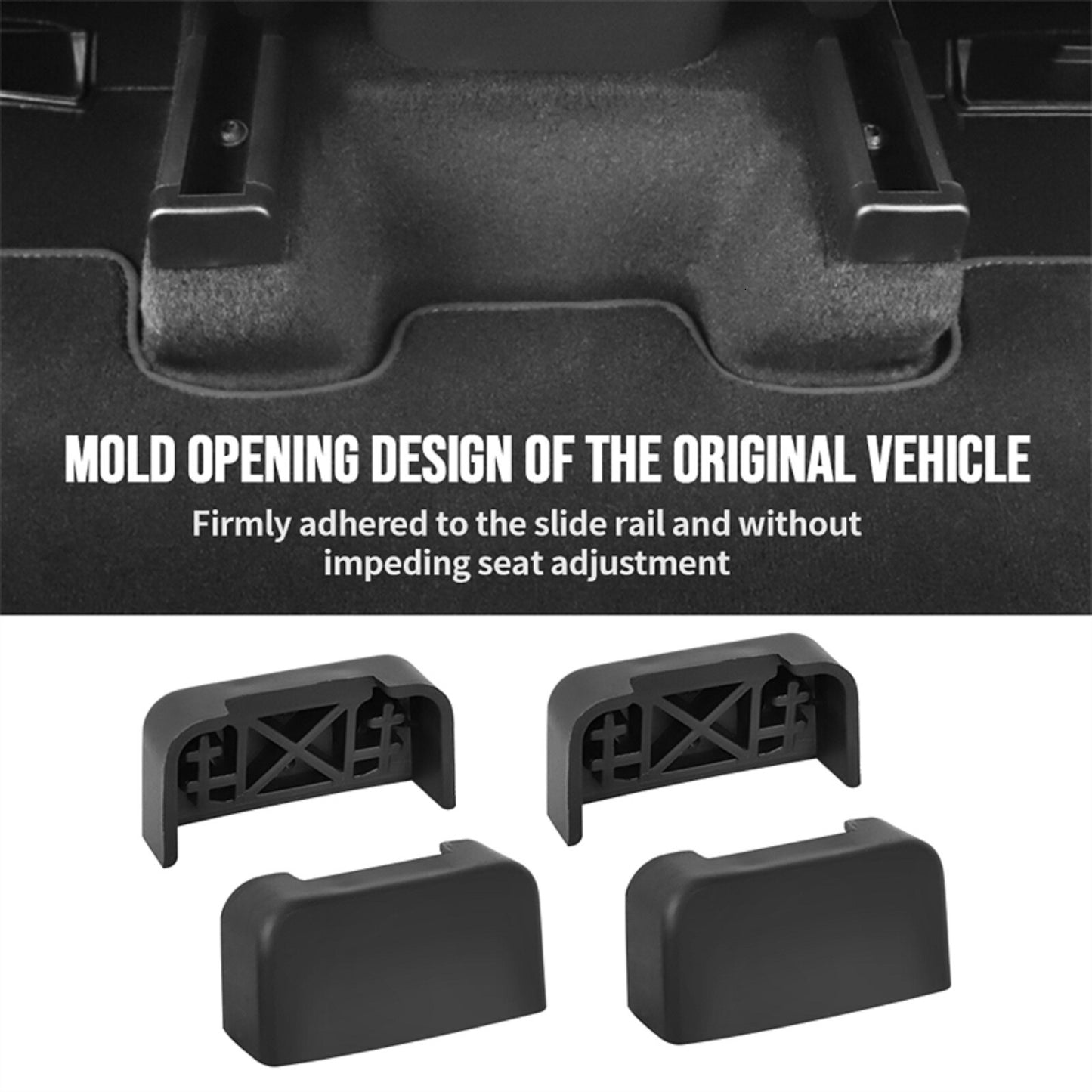4Pcs Car Rear Seat Slide Rail Anti-Kick Plug Protector Cover For Tesla Model 3 Y