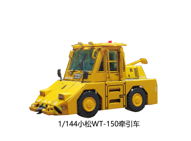 1/144 Airport Komatsu WT-150 Passenger Aircraft Tractor+Drawbar Model #D 1Pcs