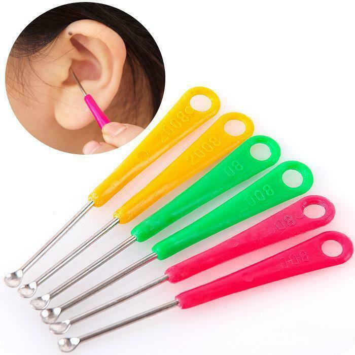 3x/Sets Mini Stainless Steel Spiral Ear Pick Spoon Earwax Removal Cleaning Tools