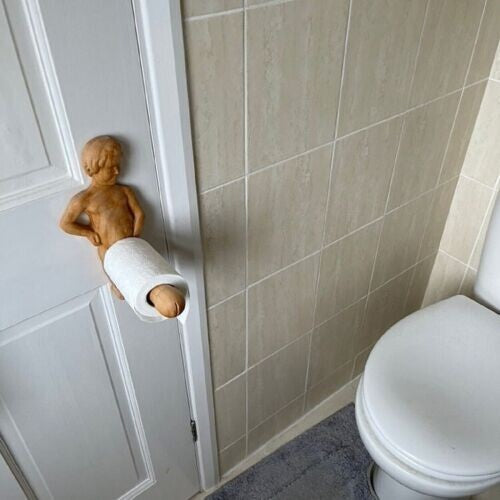 Funny Wood Toilet Paper Holder Human Tissue Holder Bathroom Paper Holder