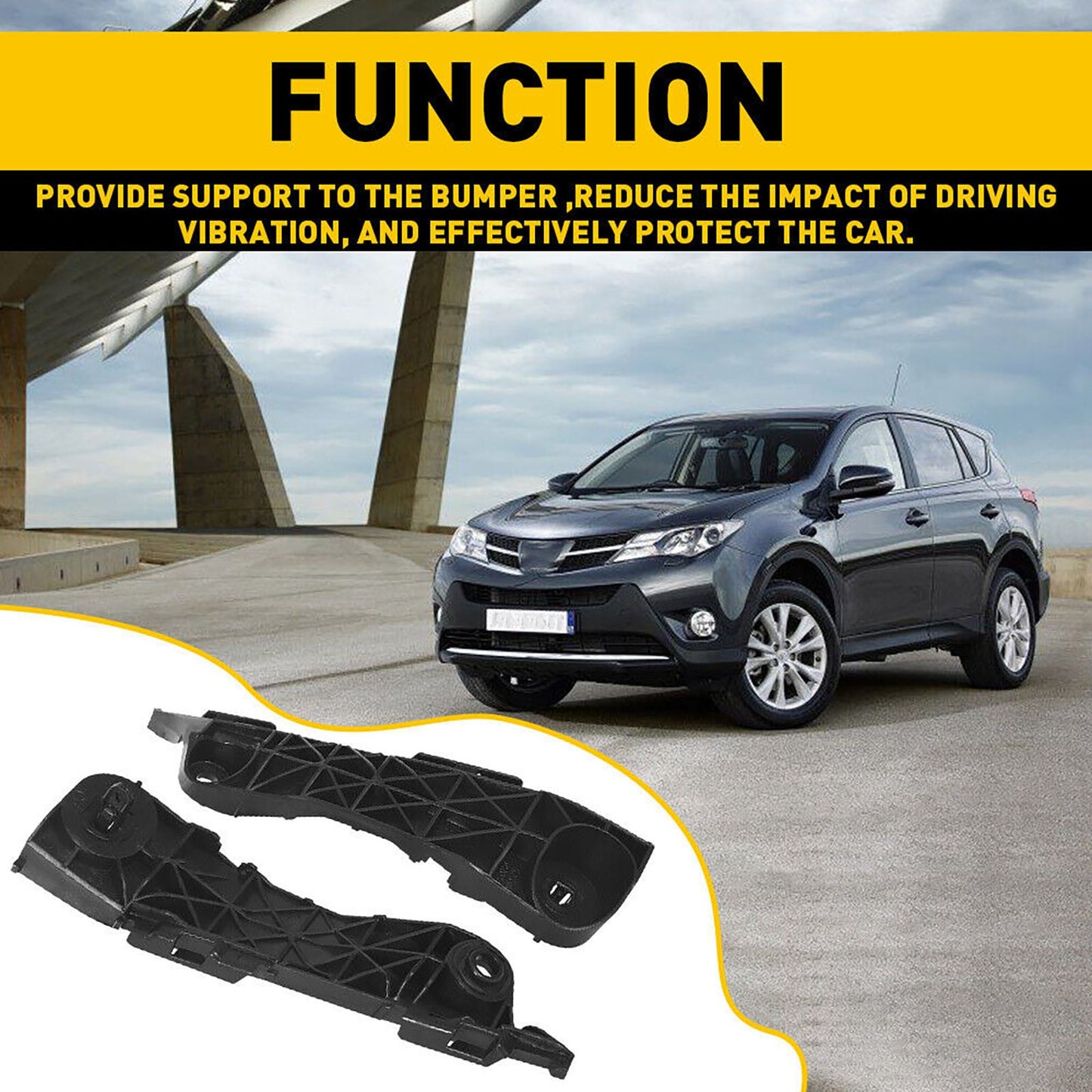 Front LH & RH Bumper Brackets Retainers 2006-2012 For Toyota Rav4 Replacement
