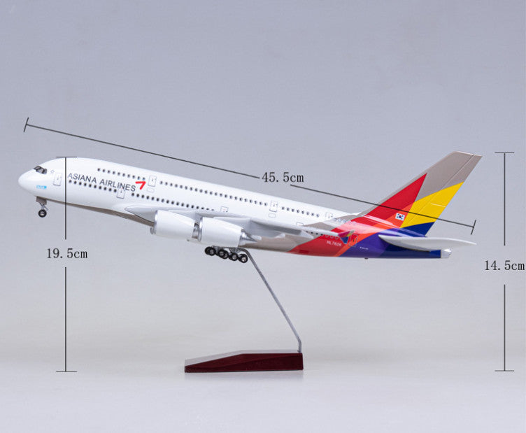 46CM 1:160 ASIANA AIRLINES AIRBUS A380 Plane Landing Gear Resin Aircraft Model