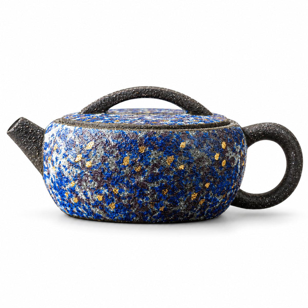 Handmade Ceramic Teapot Mineral Glaze Gold Accent Gongfu Tea Pot 150ml