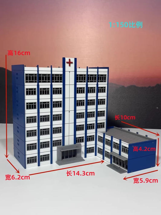 1/150 1/87 Sandbox Building Scenes Model High-rise Hospital Assembled Buildings