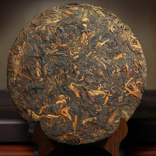 357g Daxueshan Pu Erh Tea Ripe Tea Yunnan Qizi Cake Tea Lincang Ancient Tree Tea