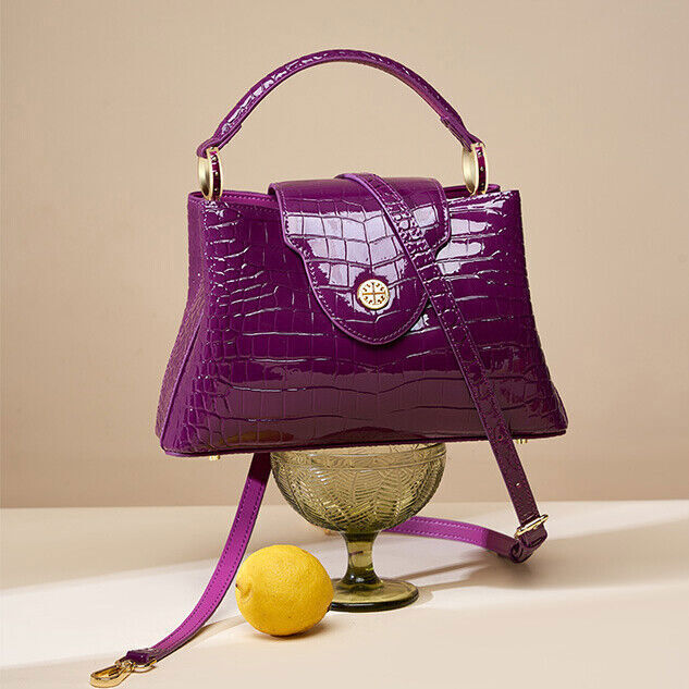 Luxury Women's Real Leather Dinner Party Handbag Crocodile Embossed Shoulder Bag