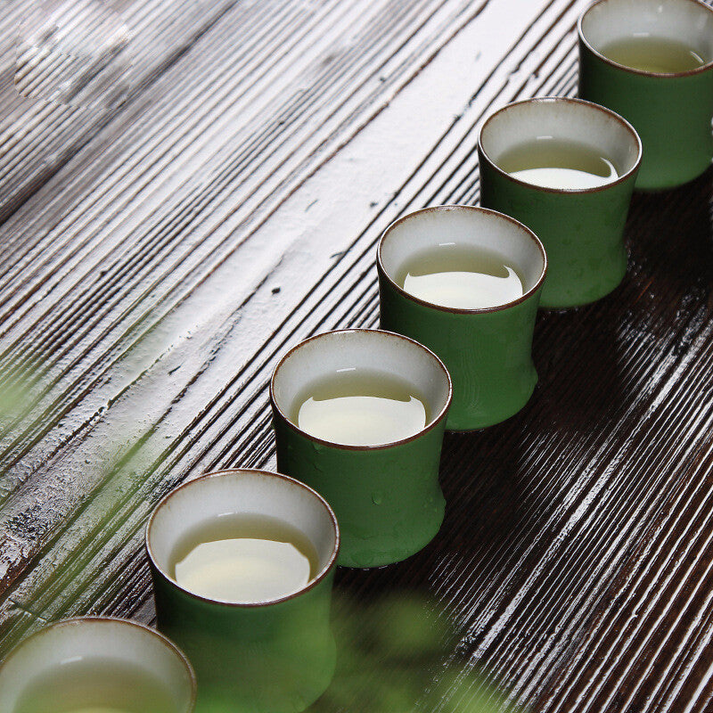 Bamboo Green Ceramic Teacup Bamboo Green Glazed Master Cup Home Tea Mug