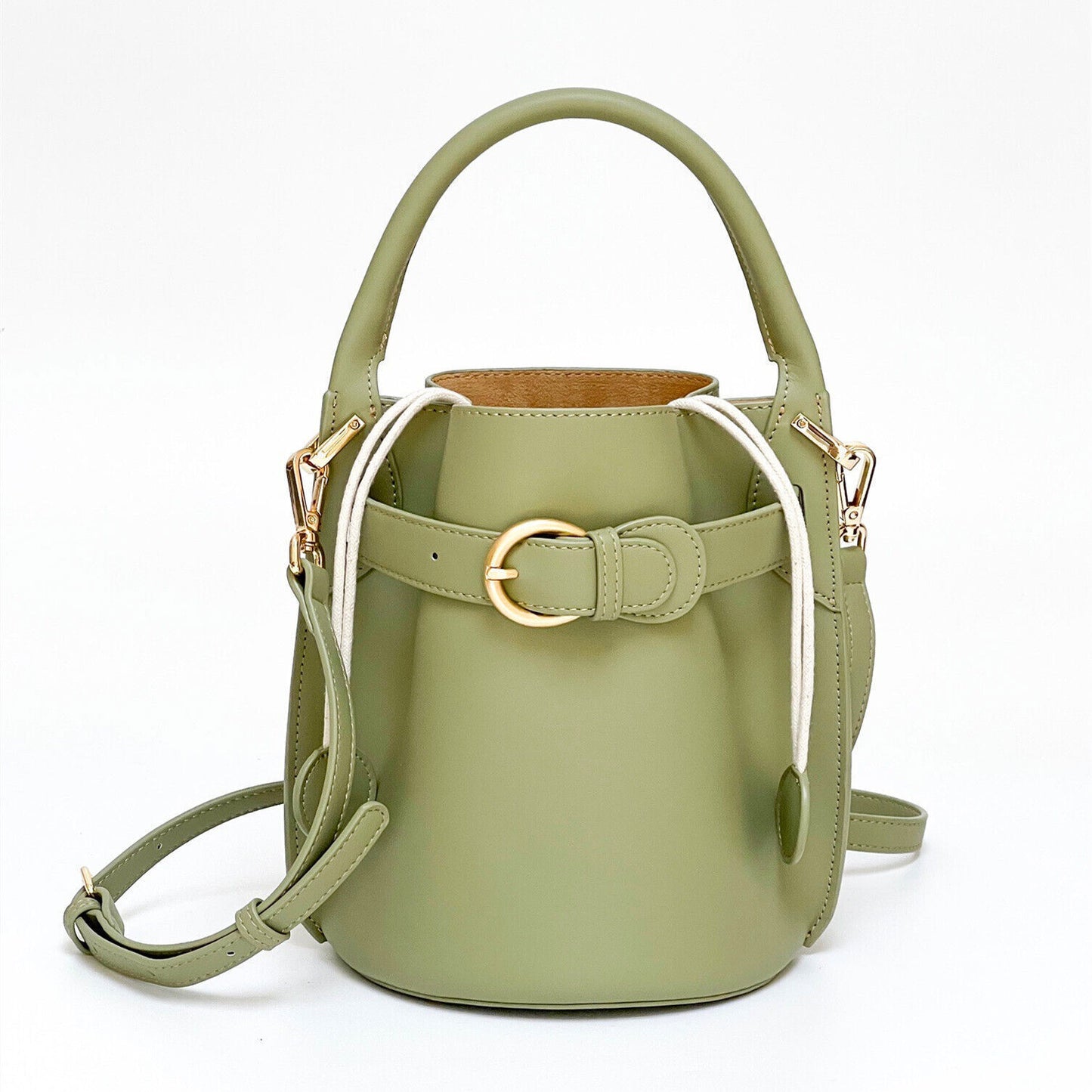 New Fashion Cowhide Bucket Bag Single Shoulder Crossbody Small Bag Leisure Bag