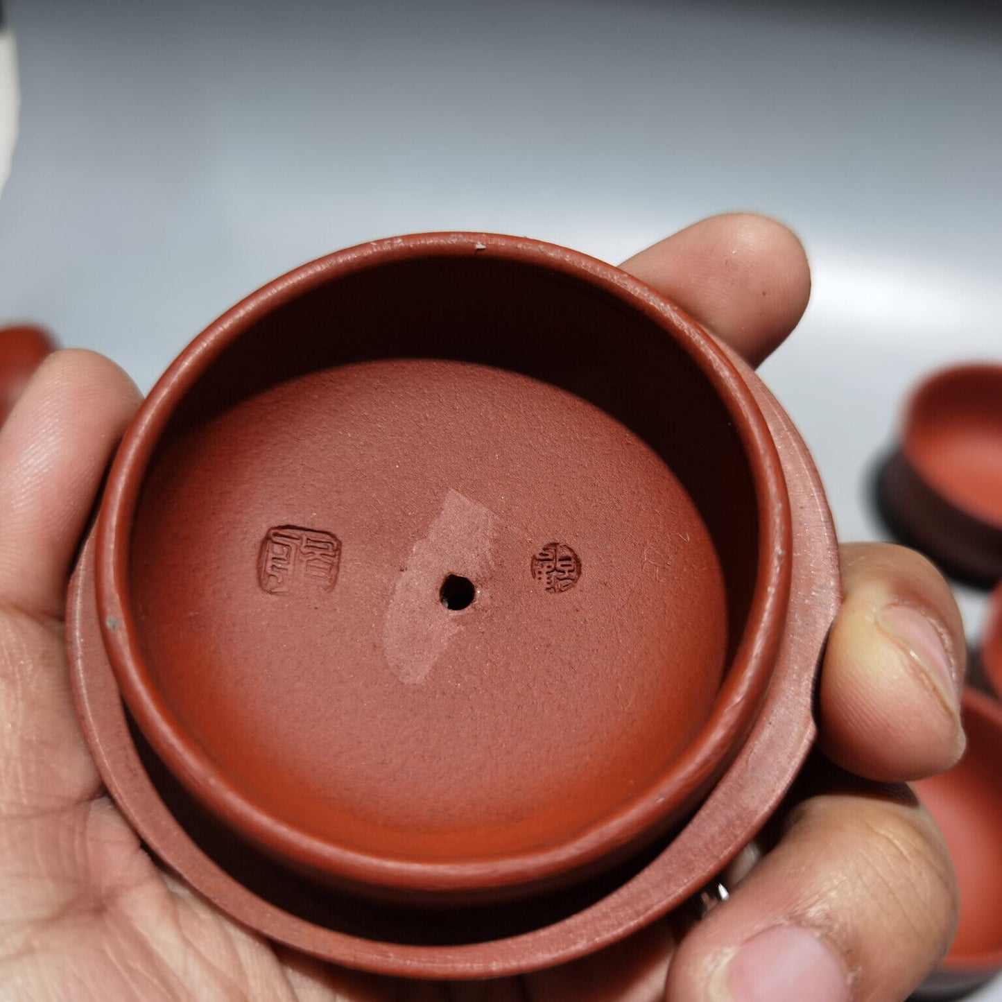 Chinese Yixing Zisha Clay Handmade Exquisite Teapot(泥绘石瓢套壶 低款:顾景舟)