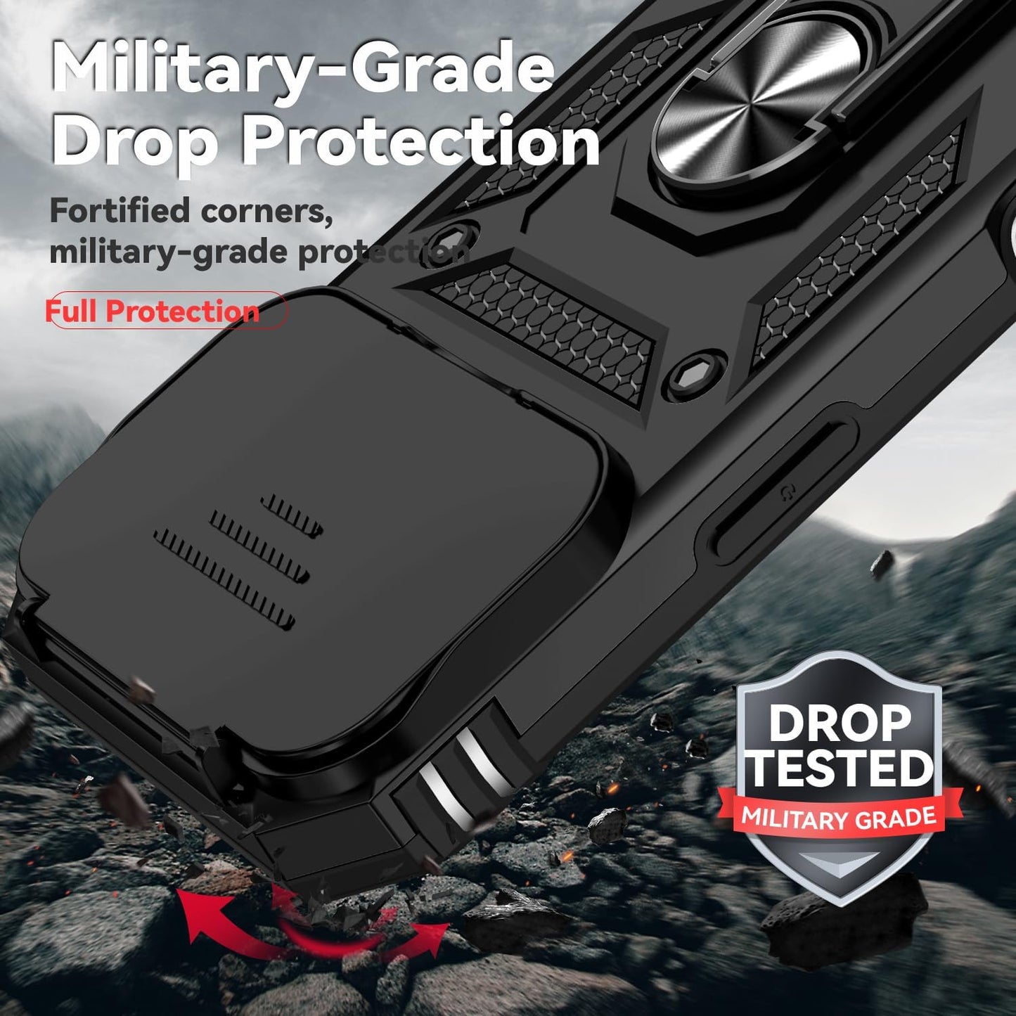 Phone Case for Iphone 17 Pro Case with HD Screen Protector & Slide Camera Cover