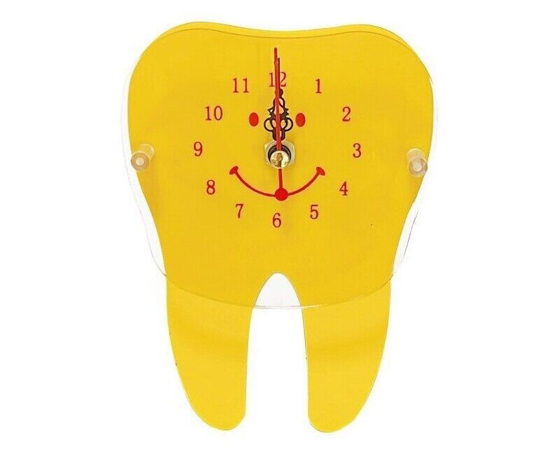 Table Clocks Dental Desk Decoration Small Tooth Shape Artcraft Ornaments 10x14cm