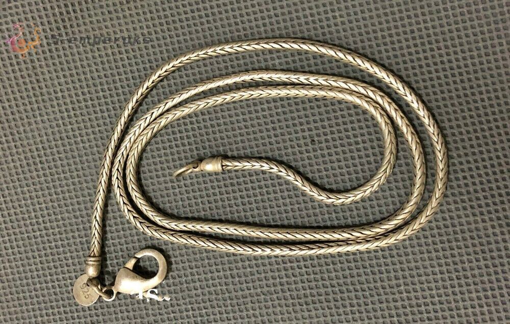 Collection Chinese Tibet Silver Carved Long Amulet Necklace