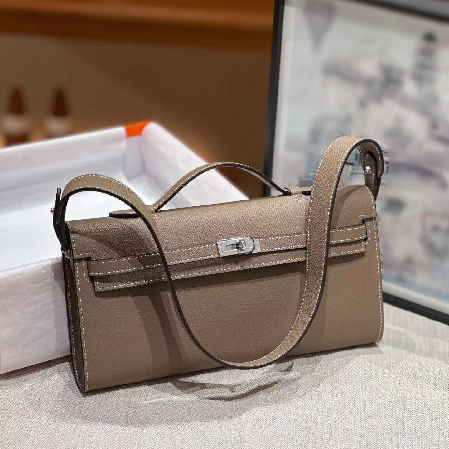 Small Real Leather Flap Purse Shoulder Bag Fashion Handbag Clutch Tote Turn-Lock