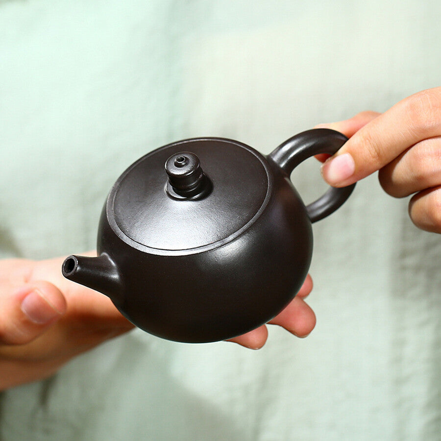 Chinese Yixing Zisha Pottery Teapot Tea Pot Black Zhu Clay Master Pot Marked Pot