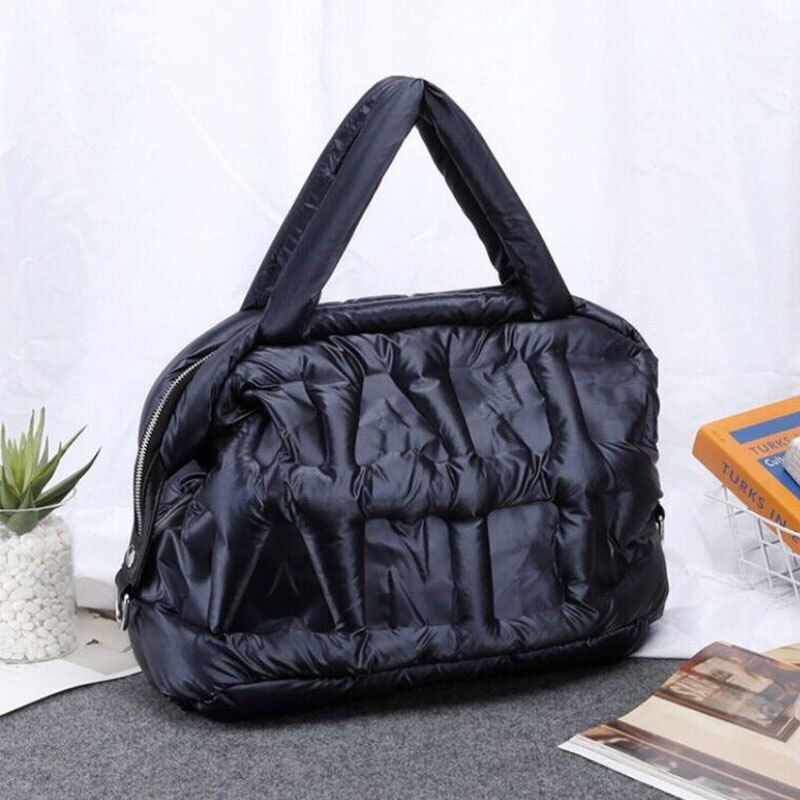 Big Shoulder Bag Cotton Feather Down Bag Crossbody Purse Nylon Handbag 40*21*30