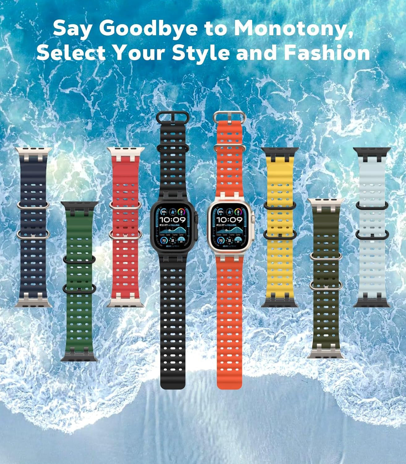 Upgraded Ocean Band Compatible with Apple Watch Ultra 3/2/1 49Mm, S11/S10 46Mm,