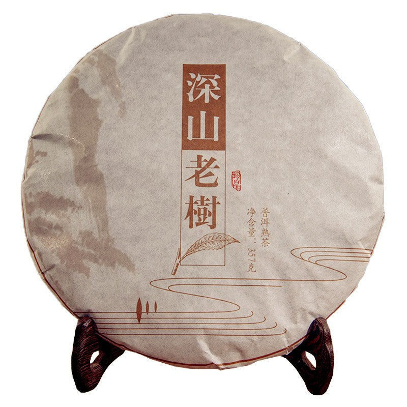 357g Yunnan Pu'er Tea Ripe Tea Cake Ancient Tree Dried Warehouse Old Tea
