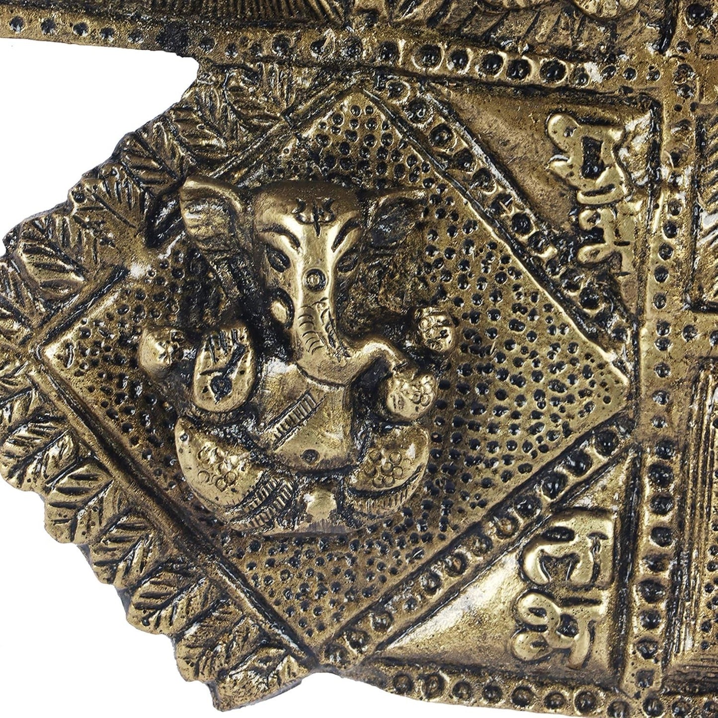 Brass Ethnic Decor Om Kalash Shree Ganesha Wall Hanging God Figurine Statue