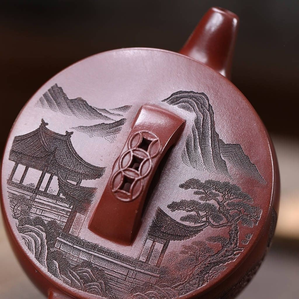 Yixing Zisha Teapot Longxue Sha Hanwa 220ml Gongfu Tea Pot Gift