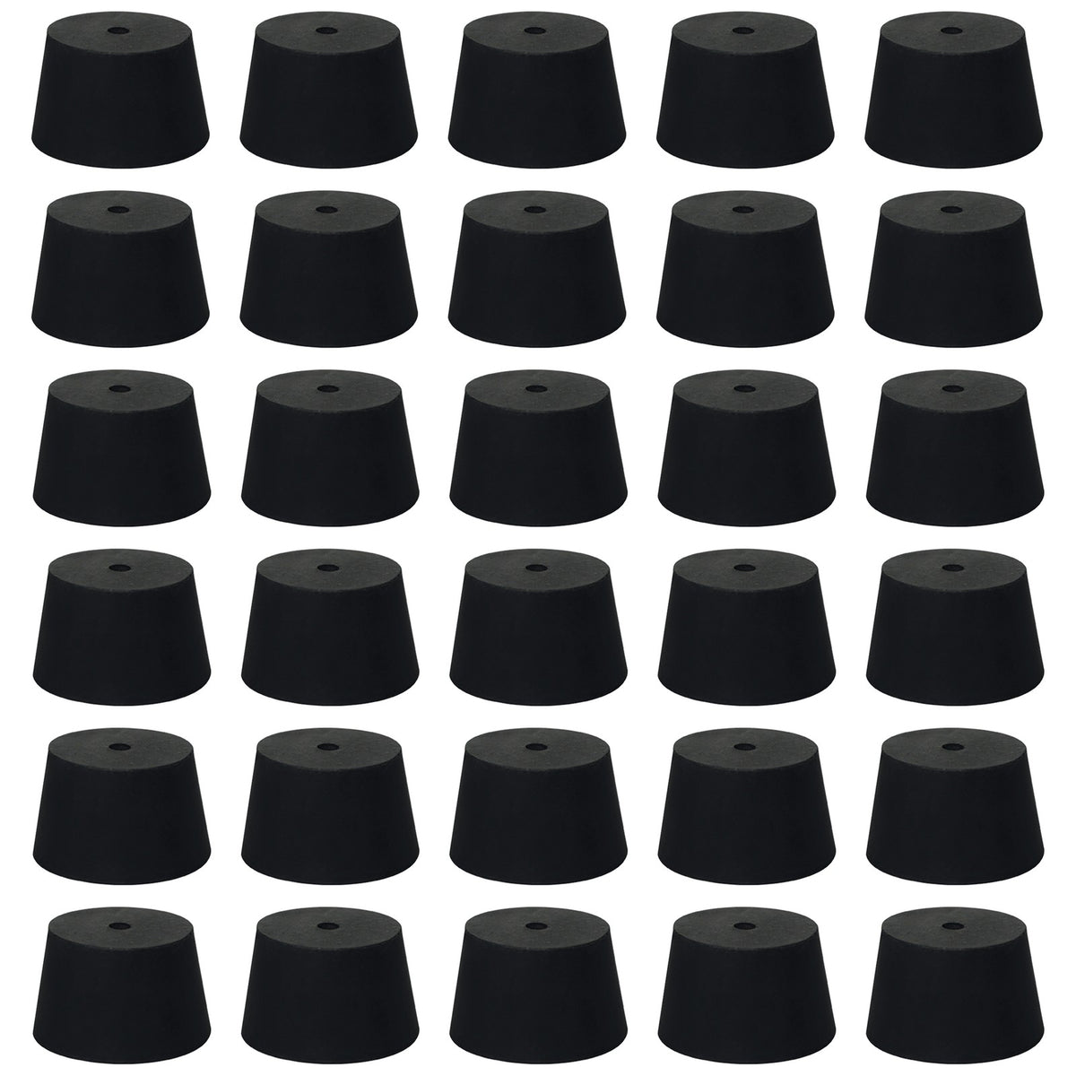 1 Pound Rubber Stoppers with 1 Hole, Approx. 33 Pieces, Size #3, Top: 24mm, B...