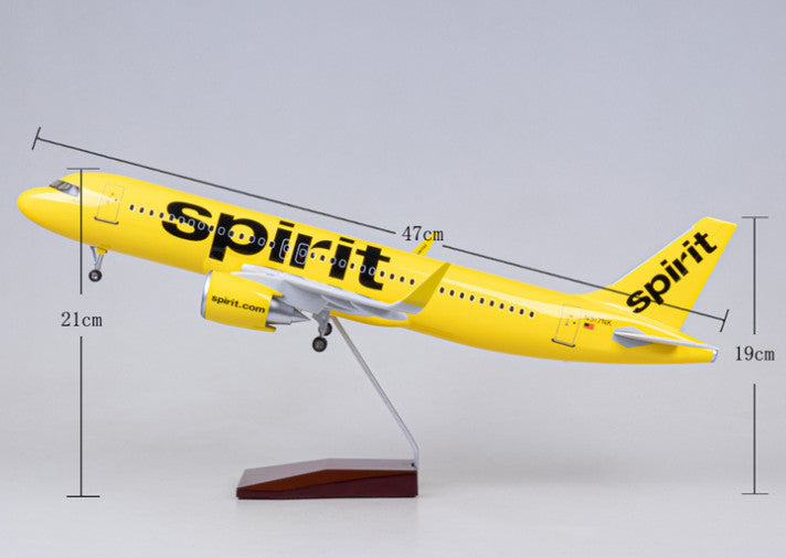 1:80 47CM Spirit AIRBUS A320neo Airplane Landing Gear Resin Aircraft Model