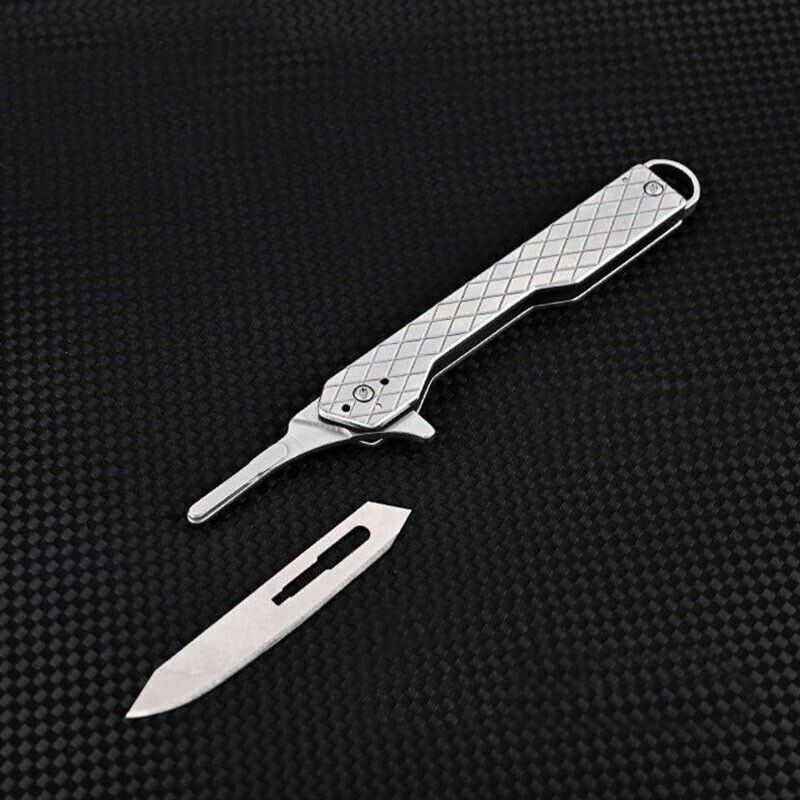 Stainless Steel Pocket Utility Folding Knife #60 Scalpel Blades Outdoor EDC Tool
