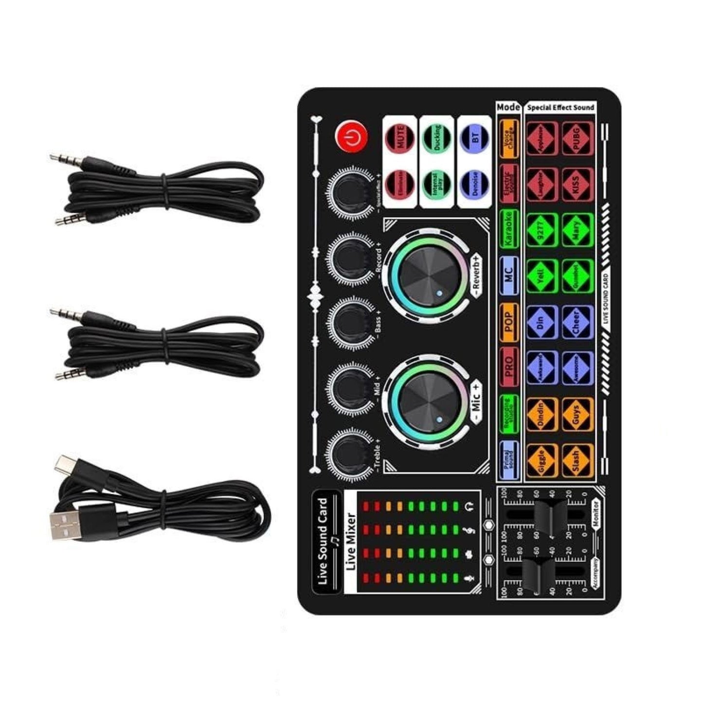 F999 Bluetooth Live Sound Card Multifunctional Voice Change For Live Steaming
