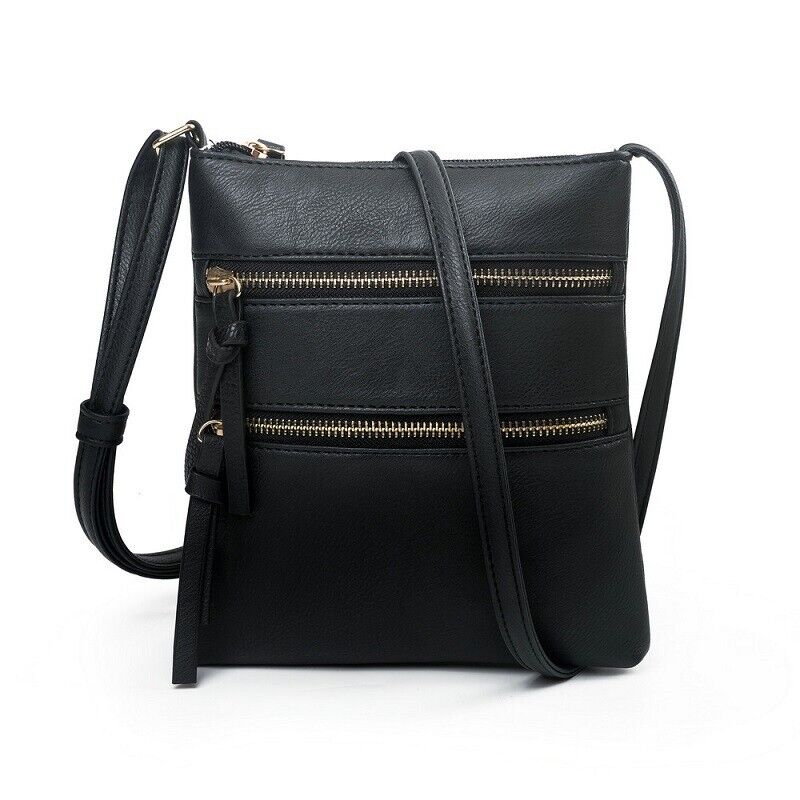 Women PU Leather Shoulder Small Neck Purse Cross Body Tote Outdoor Travel Bag