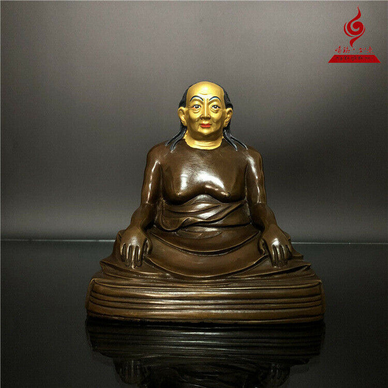6'' 15cm Tall Dilgo Khyentse Rinpoche Copper Statue Home Design Collectible