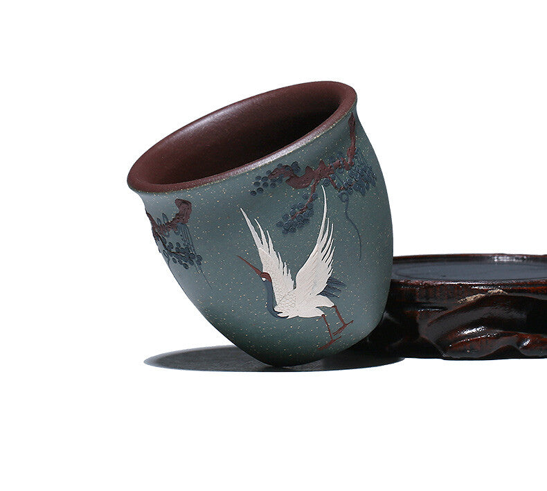 Handmade Tea Cup Handpainted Master Cup Big 220ml Personal Cup Real Zisha Crane