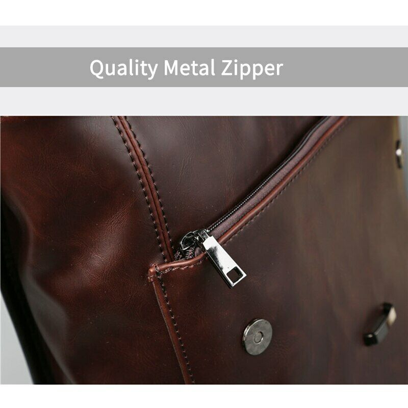 Vintage Laptop Backpack Travel Leisure Leather Backpacks Men Retro School Bag