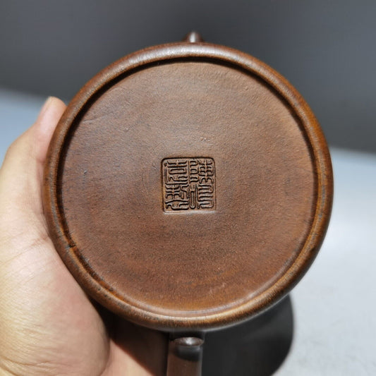 vintage chinese yixing purple clay teapot zisha ceremony carving Collectible art