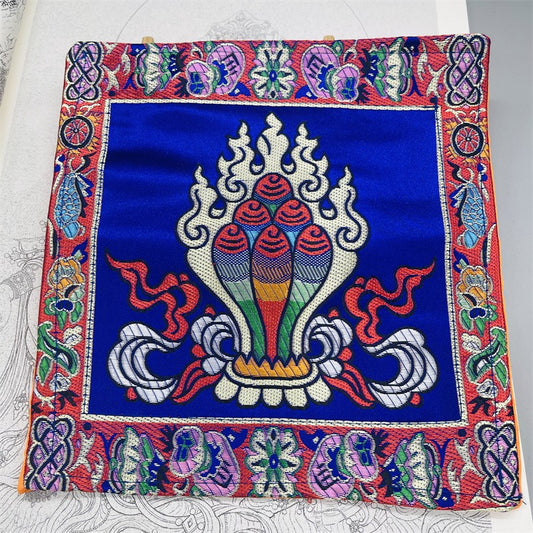 Tibetan Buddha Hall Decoration Singing Bowl Cloth Mat Buddha Statue Cushion