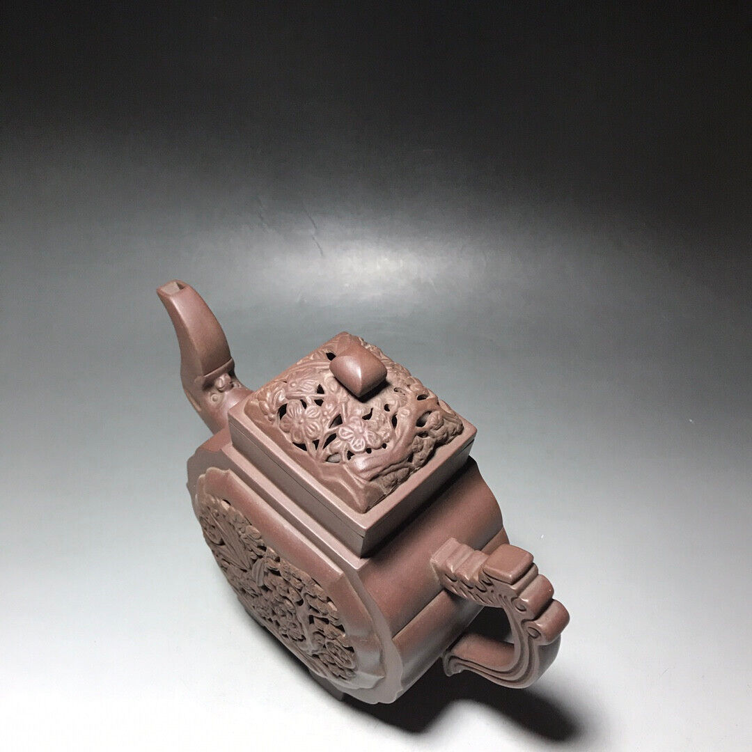 Chinese Yixing Zisha Clay Handmade Exquisite Teapot (镂空松竹梅 底款:如图)