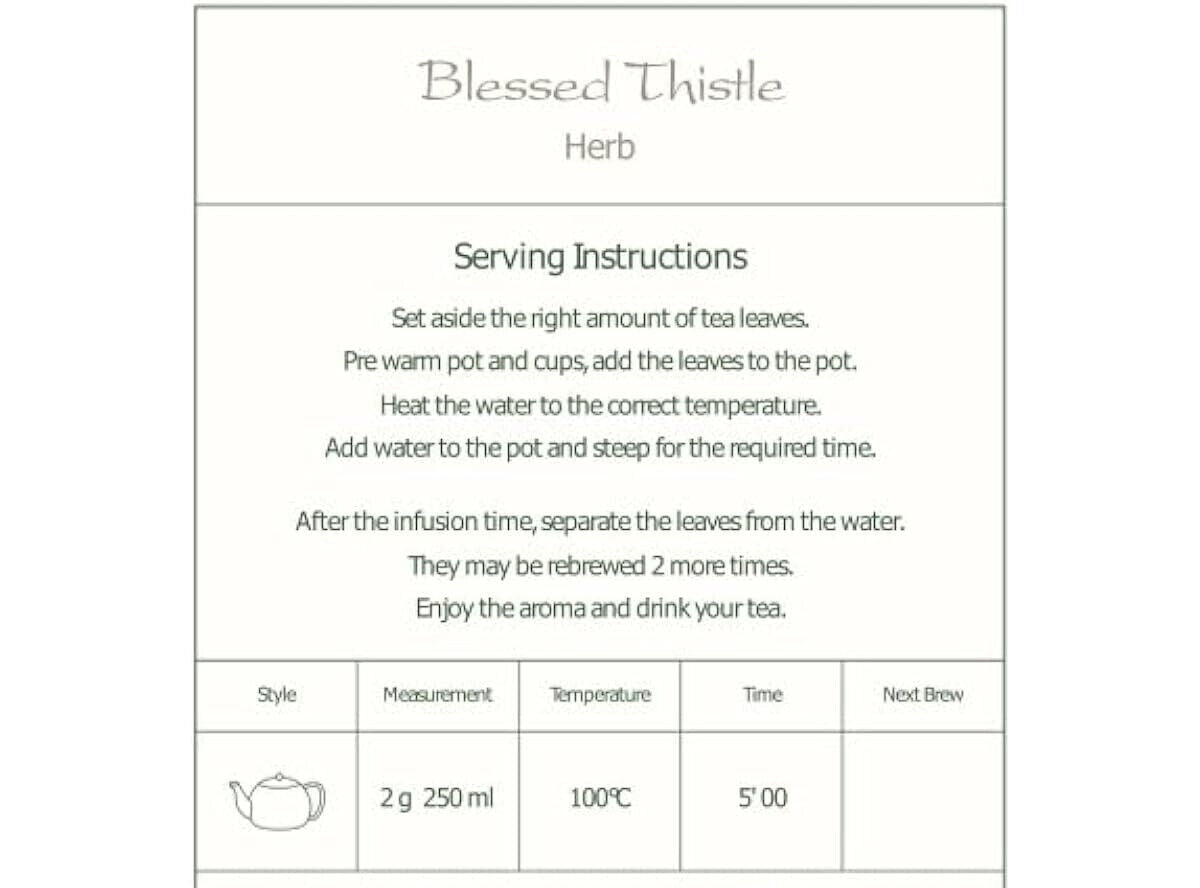 Blessed Thistle Herbal Tea - 100g