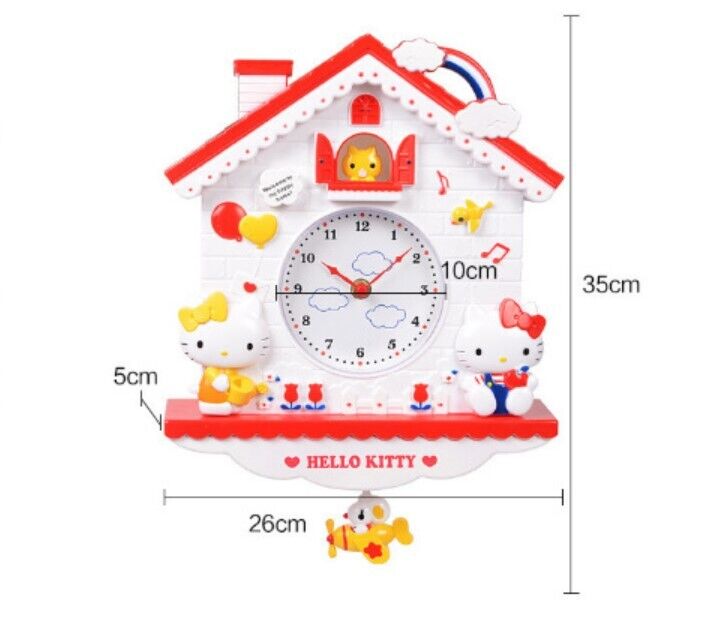 SANRIO POMPOMPURIN Clock Anime Kawaii Cinnamoroll Hello Kitty Vintage Style