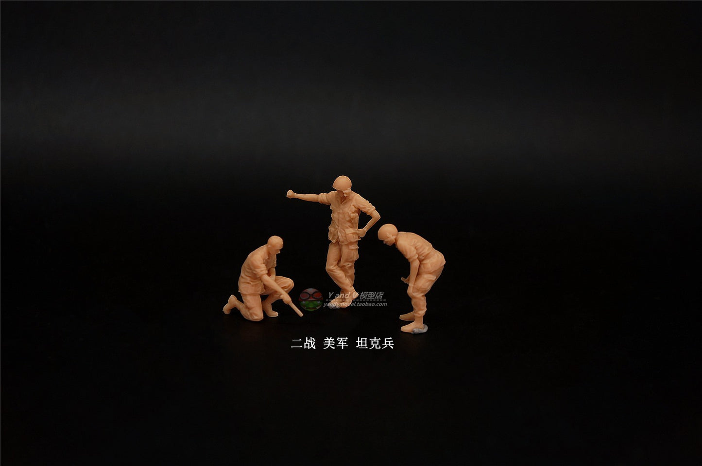 1/72 1/64 1/87 WWII U.S. Army Tankers 3-Persons Unpainted Model Ornament