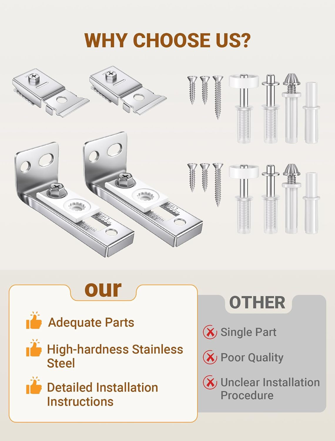Bifold Door Hardware Repair Kit, 2 Set Bi-Fold Sliding Closet Doors Replacement