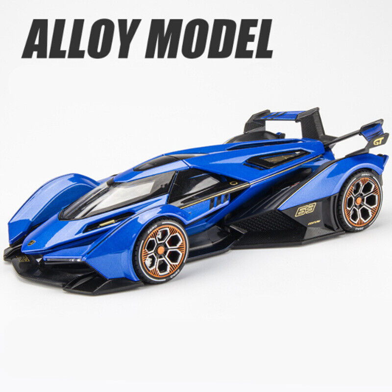 1:24 Lamborghini V12 Vision VGT Diecast Mode Car Vehicle Sound Light Kids Gifts