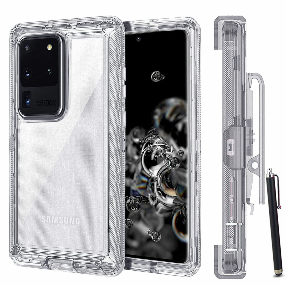 Luxury Clear Case Kickstand Clip Stand Holster Cover For Galaxy S20/ Ultra/ Plus